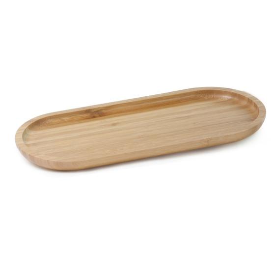 Imagem de Bandeja Petisqueira de Bambu Multiuso Oval Média 34X14cm Ecokitchen