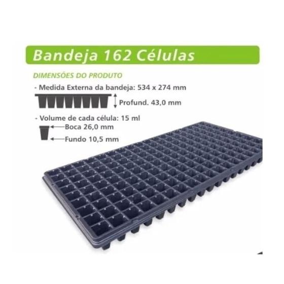 Imagem de Bandeja plastica descartavel para mudinhas 162 células - kit com 20