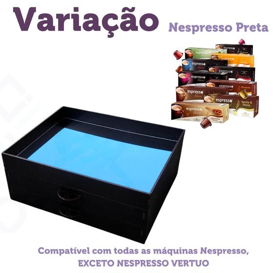 Imagem de Bandeja porta capsula com 2 gavetas cantinho do café espelhada luxo suporta 48 capsulas