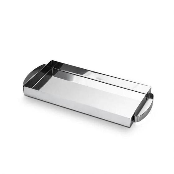 Imagem de Bandeja Retangular Alça Funda 32X15Cm Inox Premium Brinox