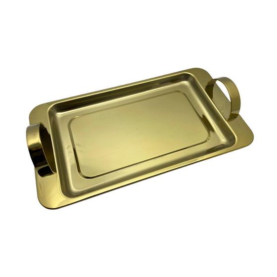 Imagem de Bandeja Retangular Dourada Grande