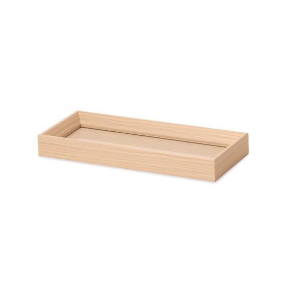 Imagem de Bandeja Retangular em MDF Bege Claro com Linho 3x28x12cm - Mart