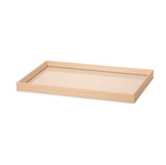 Imagem de Bandeja Retangular em MDF Bege Claro com Linho 3x45x27cm - Mart