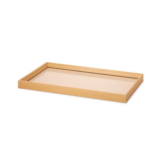 Imagem de Bandeja Retangular em MDF Bege com Linho 3x45x27cm - Mart