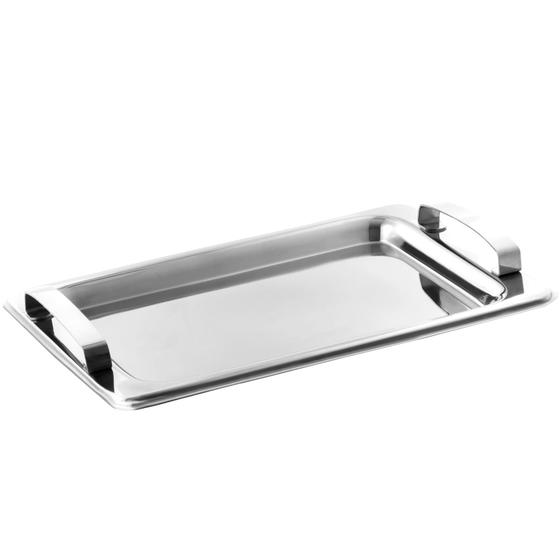 Imagem de Bandeja Retangular Inox Com Alça Mimo Style Linha Delhi 36cm - Mimo Style