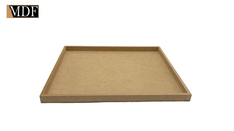 Imagem de Bandeja Retangular Lisa Simples 32x27x1,5 Mdf 6mm Madeira