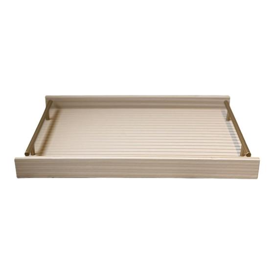 Imagem de Bandeja Retangular Mdf Pu Listra 3D Off White G - Entrecasa