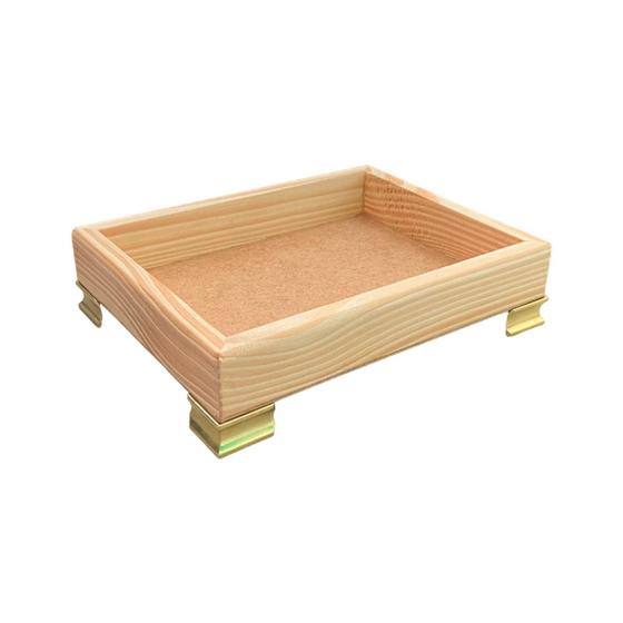 Imagem de Bandeja Retangular sem Alça 18,5x14,5x3 com Pé Canaleta Madeira Pinus 10mm