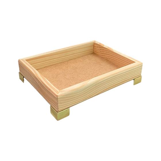 Imagem de Bandeja Retangular sem Alça 18,5x14,5x3 com Pé Reto Liso Madeira Pinus 10mm