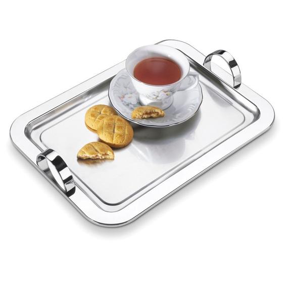 Imagem de Bandeja Retangular Servir Multiuso 25x34,5cm Alça Inox Forma