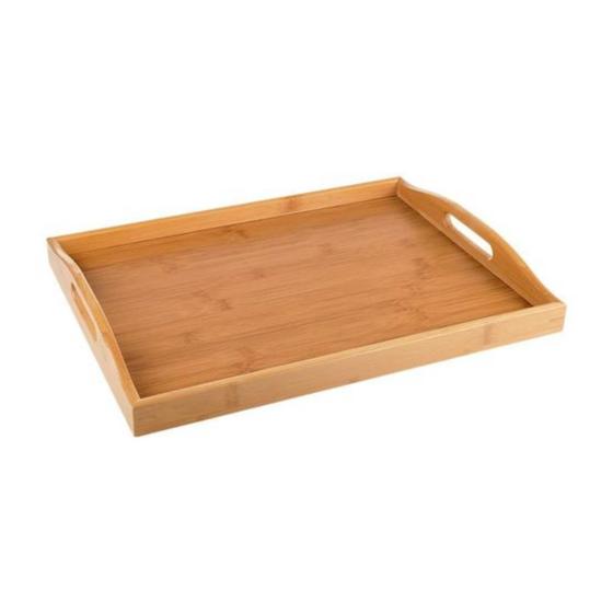 Imagem de Bandeja Servir Café da Manhã Lanche Retangular Bambu 40x30cm