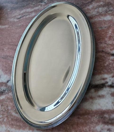 Imagem de Bandeja travessa oval 26cm aço inox alta qualidade