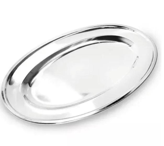 Imagem de Bandeja travessa oval 26cm aço inox alta qualidade