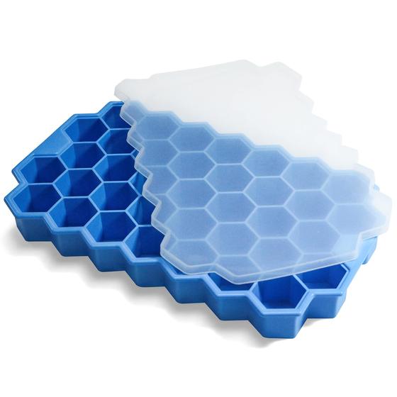 Imagem de Bandejas Ice Cube BIDFUL 37 Grid de silicone com tampa para freezer