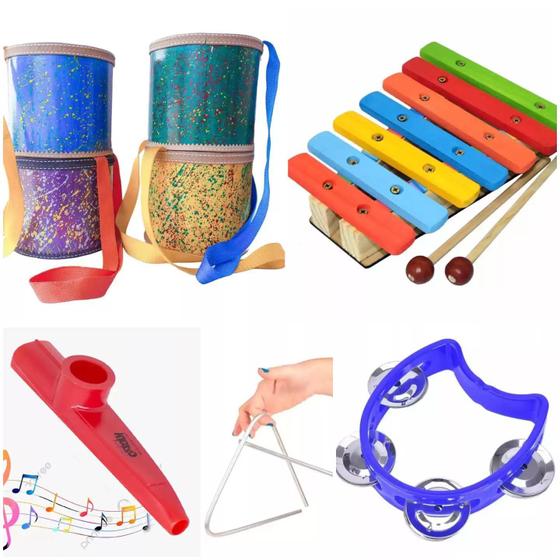 Imagem de Bandinha Ritmica Com 5 Instrumentos Infantis Montessori 3+