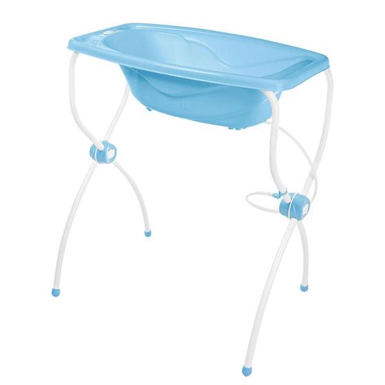 Banheira Carinho Azul com Suporte 25 Litros Adoleta Bebê - Banheira de ...