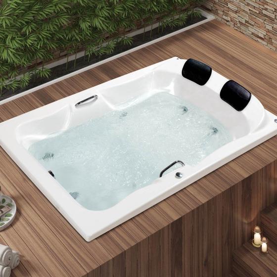 Imagem de Banheira Casal de Hidromassagem Serenade Maggiore em Gel Coat Gran Luxo com Aquecedor Astra 180cm - - 220V