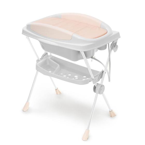 Imagem de Banheira Com Trocador Premium Branca E Rosa - Galzerano