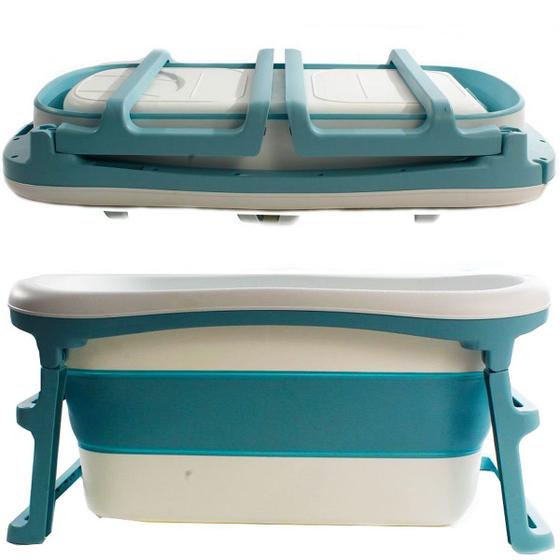 Banheira de Adulto e Bebê Luxo Dobrável com 180 Litros A Partir de 10 meses a 80kg Azul - Kababy Menor preço em Banheira de Adulto e Bebê Luxo Dobrável com 180 Litros A Partir de 10 meses a 80kg Azul - Kababy