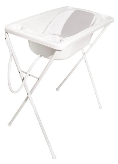 Imagem de Banheira de Bebê com suporte Dobrável Galzerano - Acqua Trio Branco 20L