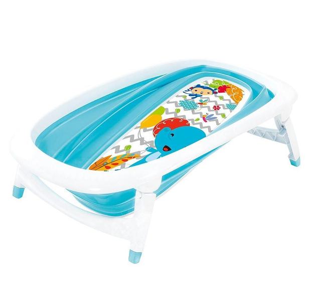 Imagem de Banheira de bebê portátil dobrável flexível Azul Color Baby