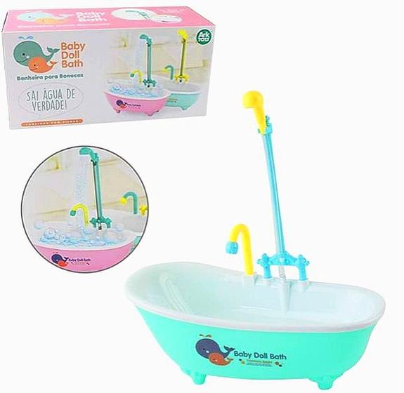 Banheira de Brinquedo Grande Infantil Para Bonecas Com Chuveiro Sai ...