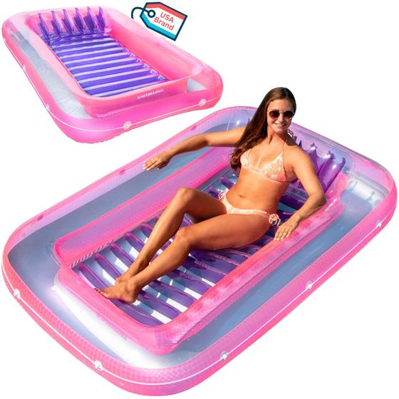 Imagem de Banheira de bronzeamento inflável Float Swimline rosa 70x46x20cm