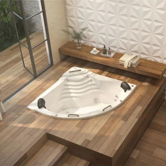 Imagem de Banheira de Hidromassagem Acapulco Gran Luxo 150x211x51cm - P4 - 110v - sem Aquecedor Branco