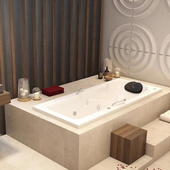 Imagem de Banheira de Hidromassagem Capri Astra em Gel Coat Gran Luxo 150x80x46cm - P5 - 110v - sem Aquecedor