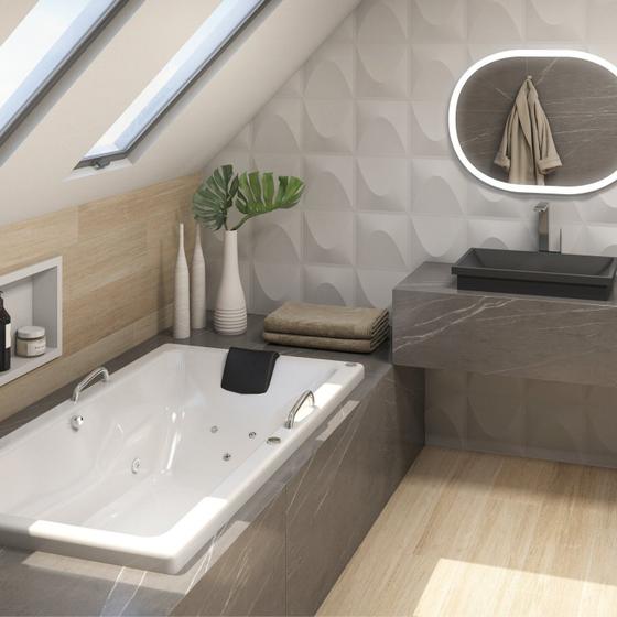 Imagem de Banheira Hidromassagem Box Nuova em Gel Coat Gran Luxo com Aquecedor - 170cm - Volume Ideal 120 Litr - 110V