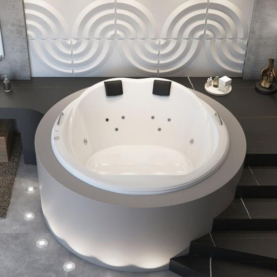 Imagem de Banheira Hidromassagem Sollene Redonda em Gel Coat Gran Luxo com Aquecedor - Ø180cm - Volume Ideal 4 - 110V