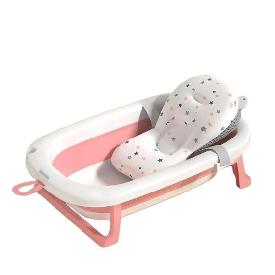 Imagem de Banheira Para Bebe Dobrável Portátil Com Almofada De Banho