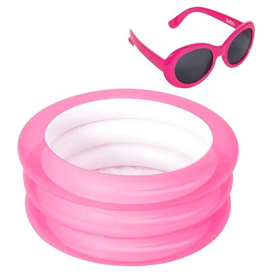 Imagem de Banheira Piscina Inflável 80L Com Óculos Rosa