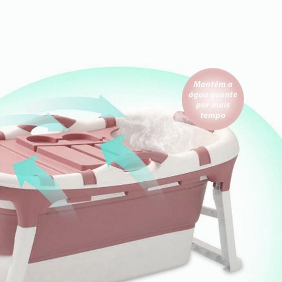 Banheira Spa Ofurô Dobrável Bend Infantil Adulto Grande 120L - Rosa Menor preço em Banheira Spa Ofurô Dobrável Bend Infantil Adulto Grande 120L - Rosa