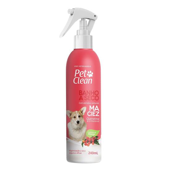 Imagem de Banho A Seco Maciez Pet Clean Queratina E D-pantenol Cheirinho De Pitanga 240ml