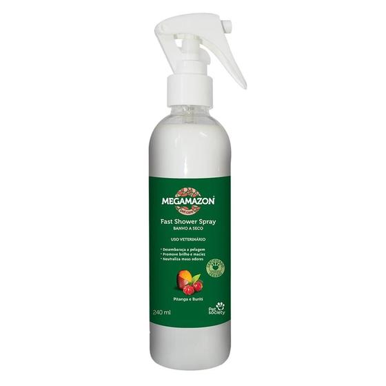 Imagem de Banho a Seco Pet Society Megamazon Fast Shower Spray - 240 mL