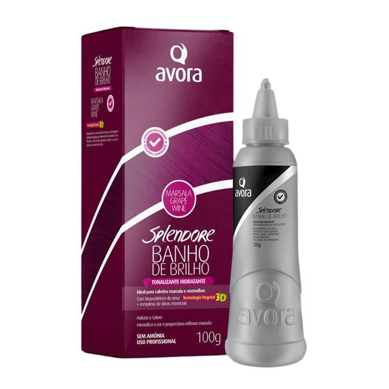Imagem de Banho de Brilho Avora Splendore 3D Marsala Grape Wine 100g