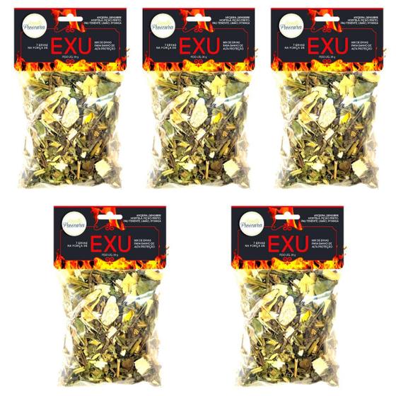 Imagem de Banho de Ervas Exu Descarrego Limpeza Proteção Kit 5 Und