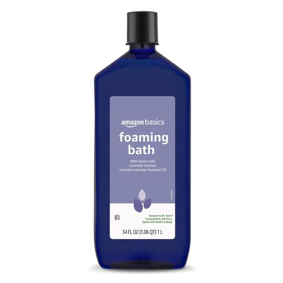Imagem de Banho de Espuma Amazon Basics com Aroma de Lavanda - 1 Litro com Óleo Essencial
