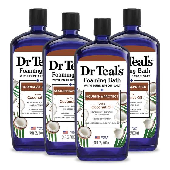 Imagem de Banho de Espuma Dr. Teal's Nourish & Protect com Sal de Epsom - 1L (Kit com 4 Unidades)