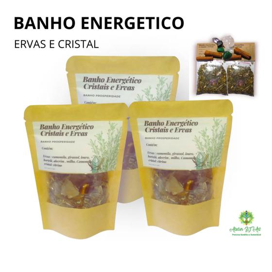 Imagem de Banho Energético de Ervas e Cristal  bons fluídos  Limpeza energética  Abertura de Caminhos