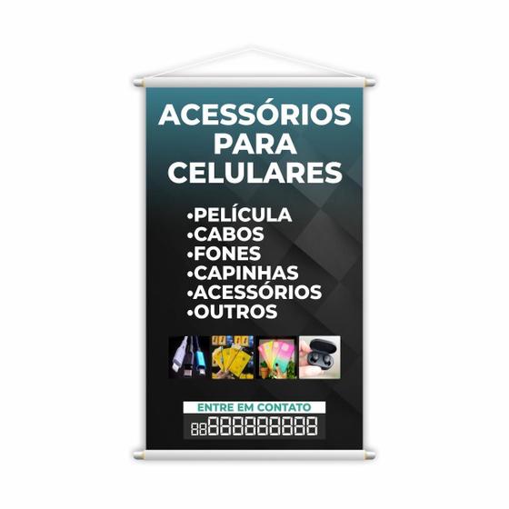 Imagem de Banner Acessórios Para Celulares Capinhas Películas 60X40Cm