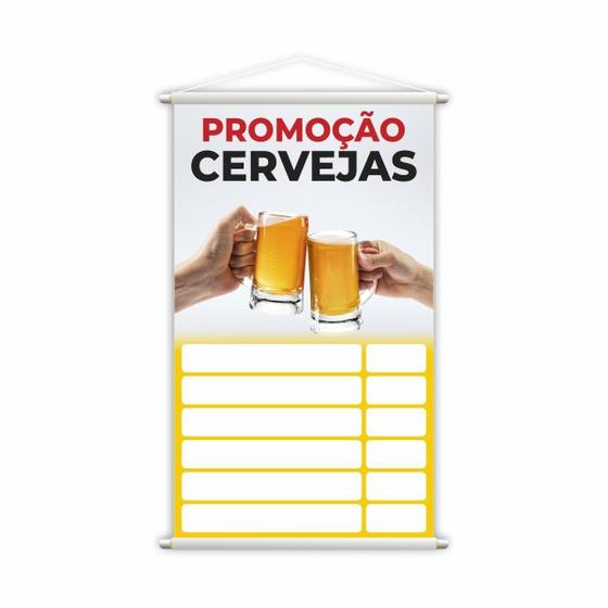 Imagem de Banner Cervejas Tabela Preços Bebidas 60X40Cm