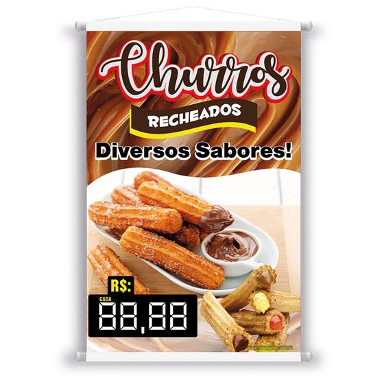 Imagem de Banner Churros Fritos Diversos Sabores Campo Editável