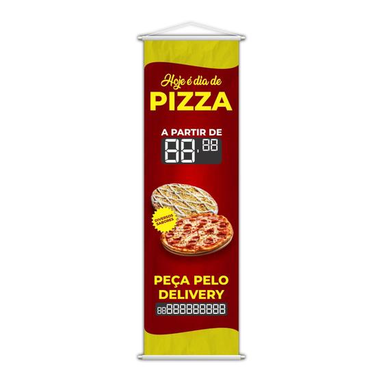 Imagem de Banner Dia De Pizza Delivery Sabores Preço Fone 100X30Cm