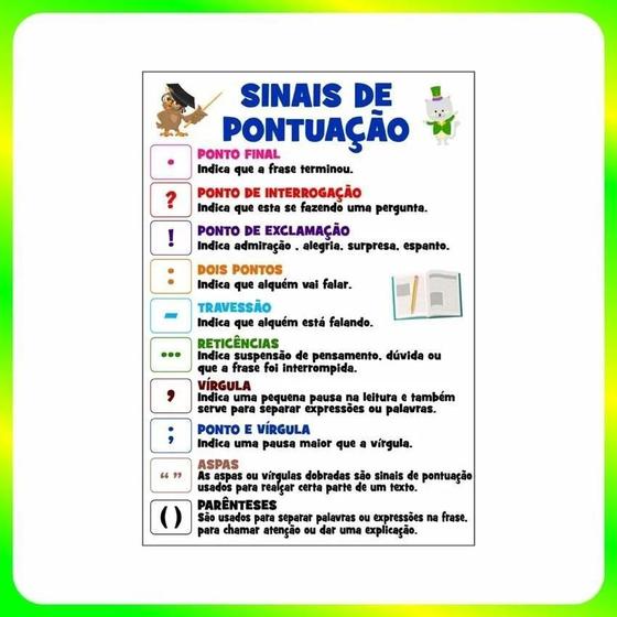 Imagem de Banner Didático Infantil Escolar Sinais De Pontuação Will992