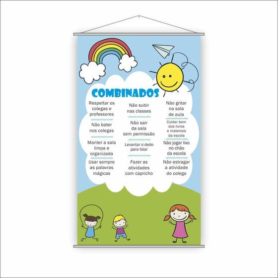 Imagem de Banner Escolar Pedagógico - Combinadinhos 120X65Cm