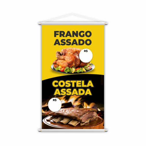 Imagem de Banner Frango Assado e Costela Assada Comida 80x50cm