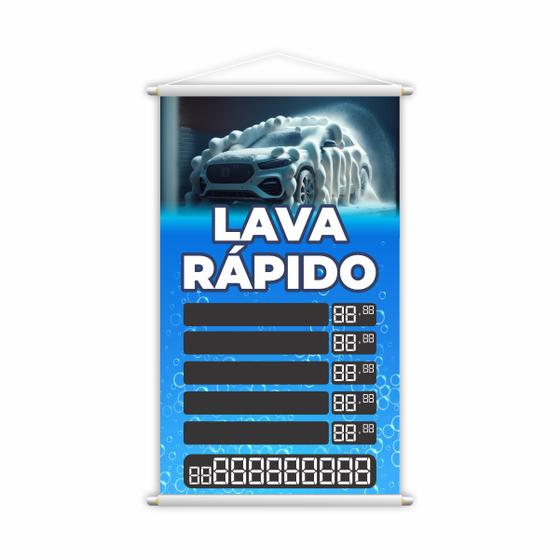 Imagem de Banner Lava Rápido Automóvel Carro Fone Contato 60x40cm