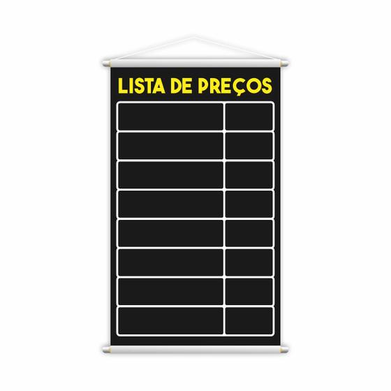 Imagem de Banner Lista de Preços Tabela Vendas Serviço Lona 60x40cm